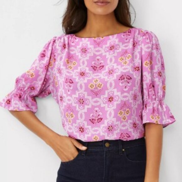 Ann Taylor Tops - Ann Taylor Mixed Media Top, Size M, Like New